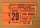 1969 The Jimi Hendrix Experience Dallas Texas Concert Ticket Stub Purple Haze