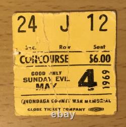 1969 The Jimi Hendrix Experience Syracuse Ny Concert Ticket Stub Purple Haze