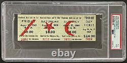 1969 WOODSTOCK Music + Art Fair Concert Festival Full 3 Day Ticket Unused PSA 9