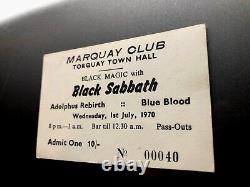 1970 BLACK SABBATH ADOLPHUS REBIRTH BLUE BLOOD OZZY Concert Ticket Stub ENGLAND
