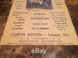 1970 Derek & Dominos Eric Clapton Duane Allman Concert Ticket Stub Poster Flyer