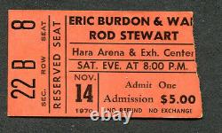 1970 Faces Rod Stewart Eric Burdon War concert ticket stub Dayton Gasoline Alley