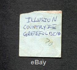 1970 Grateful Dead Country Joe The Illusion Concert Ticket Stub Memphis TN RARE