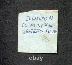 1970 Grateful Dead Country Joe The Illusion Concert Ticket Stub Memphis TN RARE