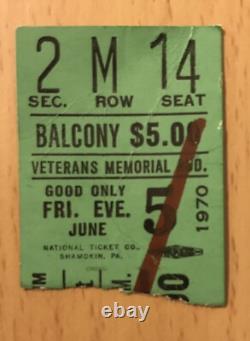 1970 Janis Joplin & The Full Tilt Boogie Band Columbus Ohio Concert Ticket Stub