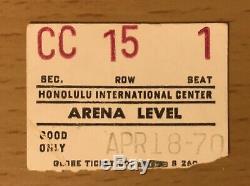 1970 The Doors Honolulu Hawaii Concert Ticket Stub Jim Morrison Roadhouse Blues