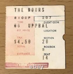 1970 The Doors Long Beach Concert Ticket Stub Jim Morrison Gram Parson The End J