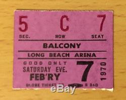 1970 The Doors Long Beach Concert Ticket Stub Jim Morrison Gram Parsons The End