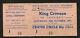 1971 King Crimson Unused Full Concert Ticket Stub Manchester Uk Wake Of Poseidon