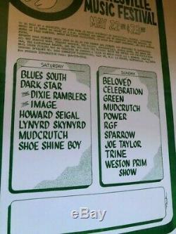 1971 LYNYRD SKYNYRD TOM PETTY Concert Flyer & Ticket Stub GAINESVILLE FLORIDA FL