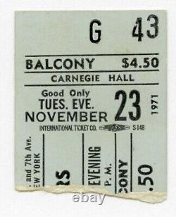 1971 THE DOORS Carnegie Hall New York Concert Ticket Stub