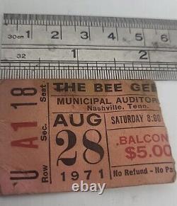 1971 The Bee Gees Concert Ticket Stub Municipal arterium Nashville, Tennessee