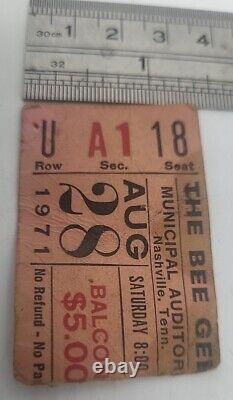 1971 The Bee Gees Concert Ticket Stub Municipal arterium Nashville, Tennessee