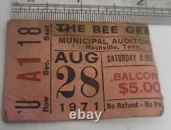 1971 The Bee Gees Concert Ticket Stub Municipal arterium Nashville, Tennessee