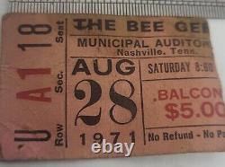 1971 The Bee Gees Concert Ticket Stub Municipal arterium Nashville, Tennessee