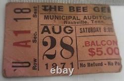 1971 The Bee Gees Concert Ticket Stub Municipal arterium Nashville, Tennessee