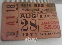 1971 The Bee Gees Concert Ticket Stub Municipal arterium Nashville, Tennessee