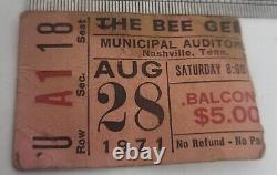 1971 The Bee Gees Concert Ticket Stub Municipal arterium Nashville, Tennessee