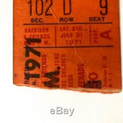 1971george Harrisonbangladeshconcert Ticket Stubmadison Square Garden Niy
