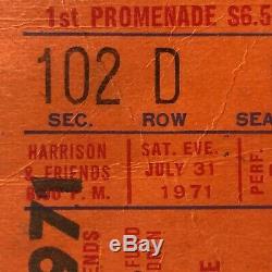 1971george Harrisonbangladeshconcert Ticket Stubmadison Square Garden Niy