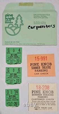 1972 1973 Carpenters 3 Concert Ticket Stubs ++ Pine Knob Season Ticket Holder
