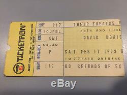 1972-73 David Bowie Concert Ticket Stubs Ziggy Stardust Tour Philadelphia
