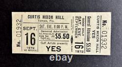 1972 ASIA / YES / UK Concert Ticket Stub CURTIS HIXON HALL TAMPA FLORIDA FL