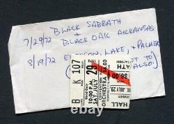 1972 Black Sabbath Ozzy Concert Ticket Stub Asbury Park NJ Master of Reality