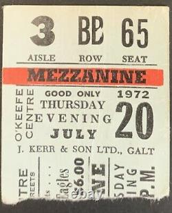 1972 O'keefe Centre Toronto Historic Concert Ticket Procol Harum + The Eagles