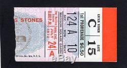 1972 Rolling Stones Concert Ticket Stub Madison Square Garden Exile on Main 7/24