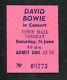 1973 David Bowie Concert Ticket Stub Aladdin Sane Tour Torquay Uk The Jean Genie