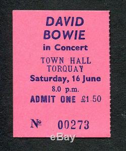 1973 David Bowie Concert Ticket Stub Aladdin Sane Tour Torquay UK The Jean Genie