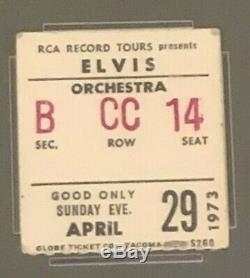 1973 Elvis Presley Concert Tour Ticket Stub RCA Record Seattle PSA 3