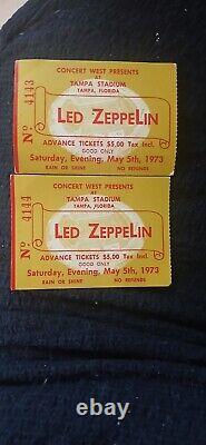 1973 Led Zeppelin Concert Ticket Stubs Rock Music Memorabilia Tampa Florida