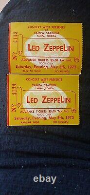 1973 Led Zeppelin Concert Ticket Stubs Rock Music Memorabilia Tampa Florida