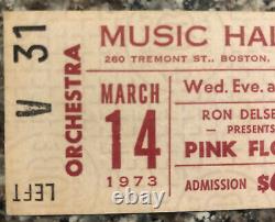 1973 PINK FLOYD Boston Music Hall 3/14 DARK SIDE THE MOON CONCERT TICKET STUB