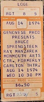 1974 BRUCE SPRINGSTEEN Monmouth Arts Center Red Bank NJ 814 Concert Ticket Stub