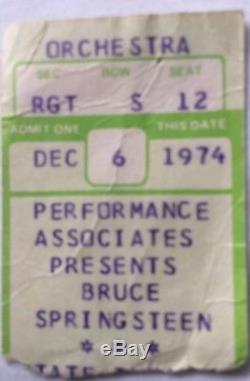 1974 Bruce Springsteen Concert Ticket Stub State Theatre New Brunswick Nj 12/6