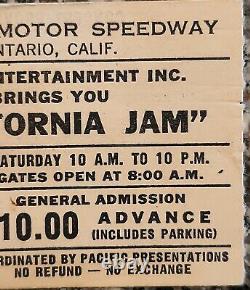 1974 CAL JAM Deep Purple Black Sabbath ELP Eagles Box Office Concert Ticket Stub