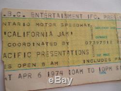 1974 CALIFORNIA JAM Original CONCERT TICKET STUB Deep Purple, Black Sabbath