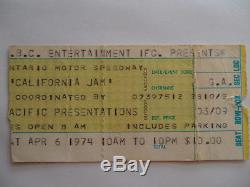 1974 CALIFORNIA JAM Original CONCERT TICKET STUB Deep Purple, Black Sabbath