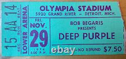 1974 DEEP PURPLE ELO ELF Dio Olympia Stadium Detroit MI Concert TICKET STUB 1129