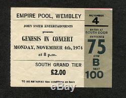 1974 Genesis concert ticket stub Lamb Lies Down on Broadway London Peter Gabriel