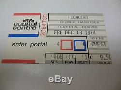 1974 George Harrison Concert Ticket Stub Capital Centre Landover MD Cool Rare