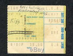 1974 Kiss First Tour 5th concert ticket stub Long Beach Arena Rory Gallagher