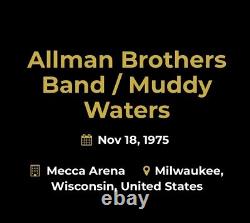 1975 Allman Brothers Concert Ticket Stub PSA Mecca Milwaukee, WI Muddy Waters