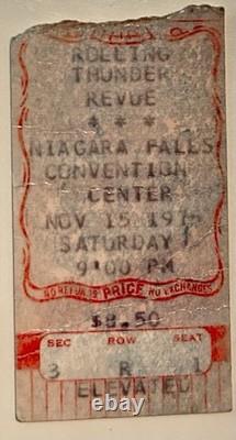 1975 Bob Dylan Rolling Thunder Revue Concert Ticket Stub Niagara Falls 1st tour
