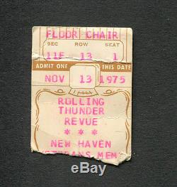 1975 Bob Dylan Rolling Thunder Revue concert ticket stub New Haven CT Desire