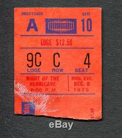 1975 Bob Dylan Rolling Thunder Revue concert ticket stub Night of the Hurricane