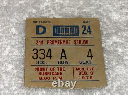 1975 Bob Dylan Rolling Thunder Revue concert ticket stub Night of the Hurricane